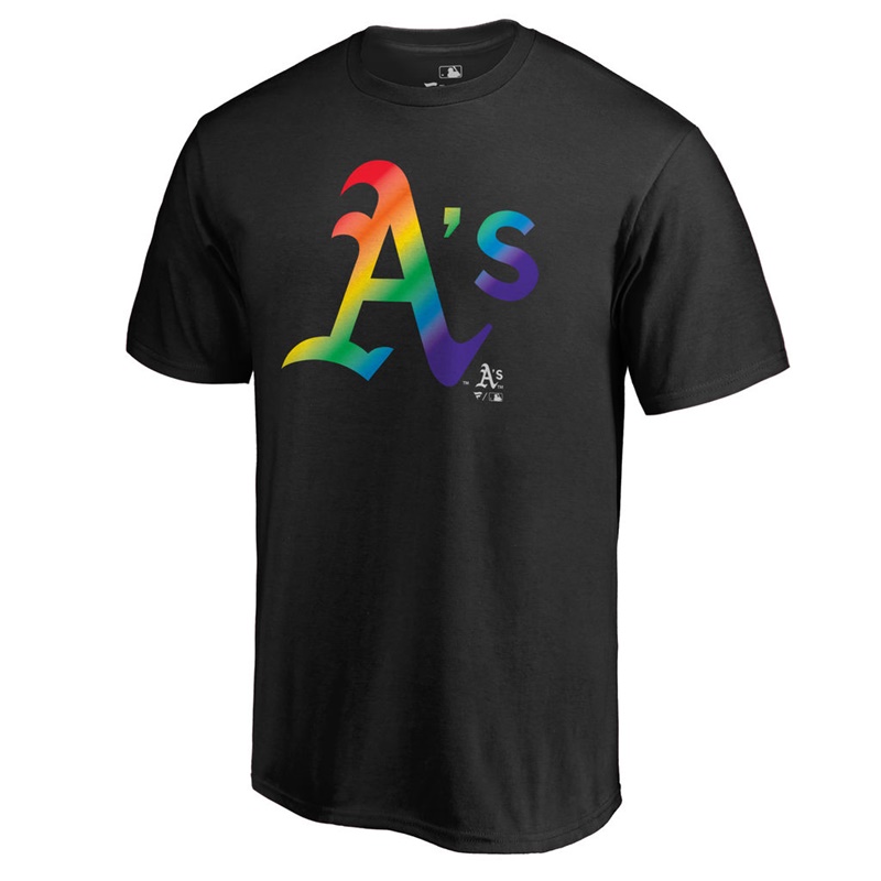 Men Oakland Athletics Pride Big & Tall Black T-Shirt