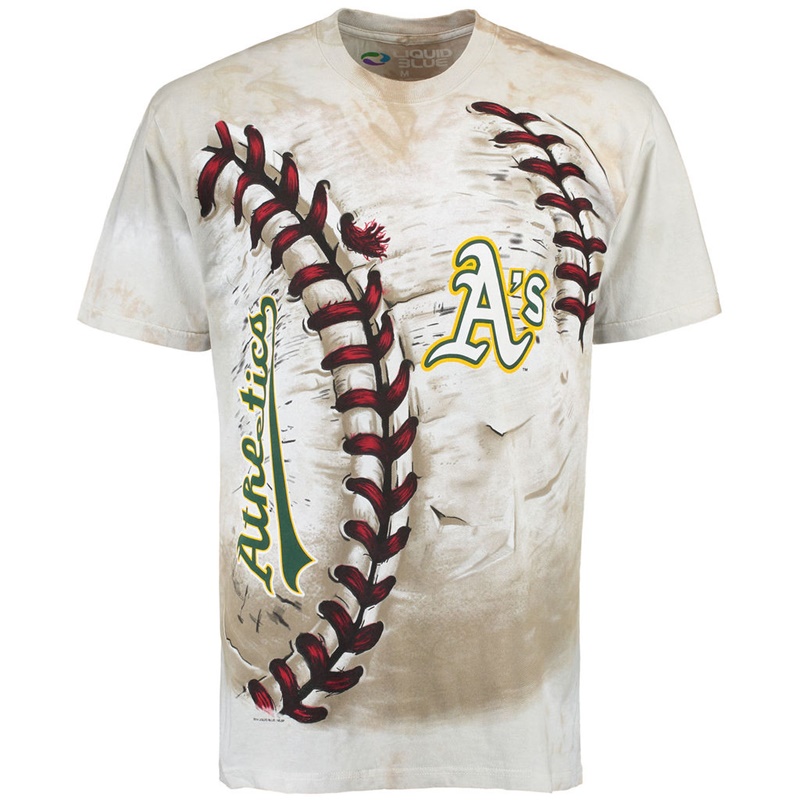 Men Oakland Athletics Hardball Tie-Dye Cream T-Shirt