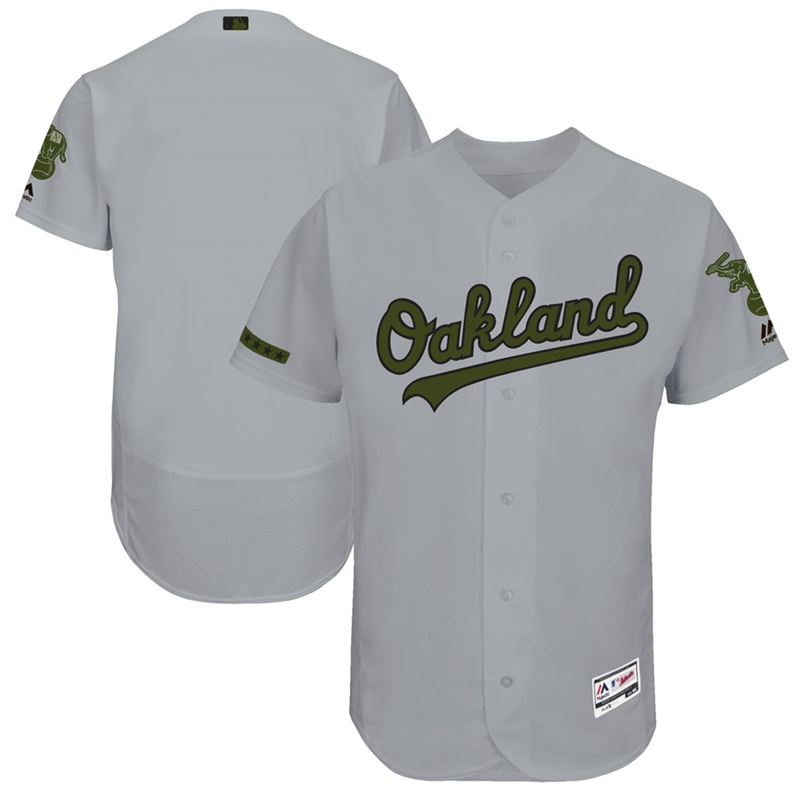 2017 Memorial Day Men Oakland Athletics Gray Flex Base Team Jersey