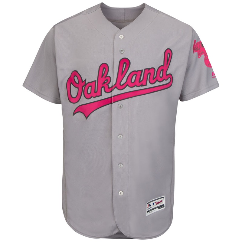 2017 Mother's Day Men Oakland Athletics Gray Flex Base Team Jersey