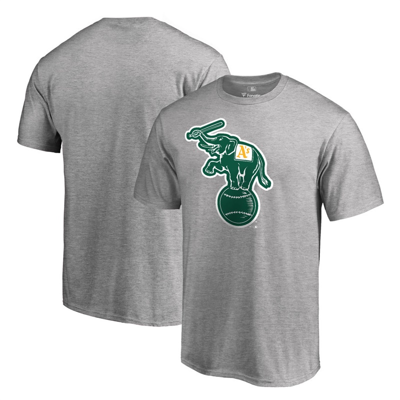 Men Oakland Athletics Gray Cooperstown Collection Forbes T-Shirt