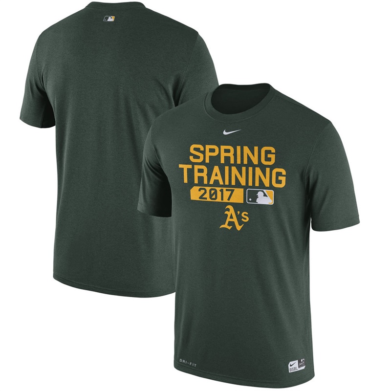 Men Oakland Athletics Green 2017 Spring Training Team Issue Performance T-Shirt