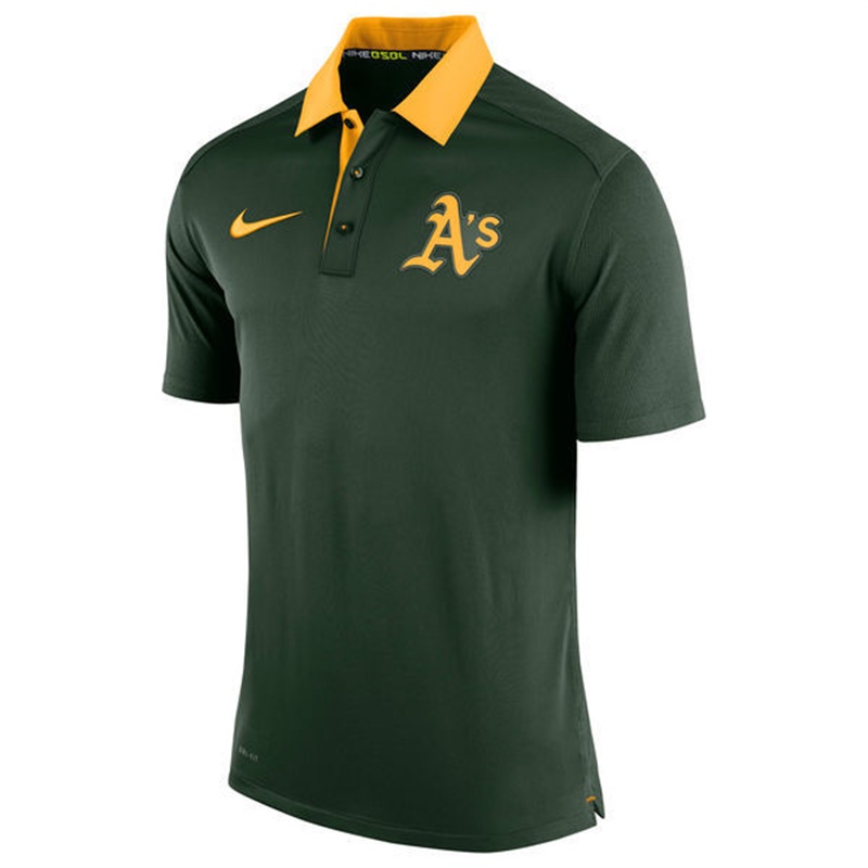 Men Oakland Athletics Green Authentic Dri-FIT Elite Polo Shirt