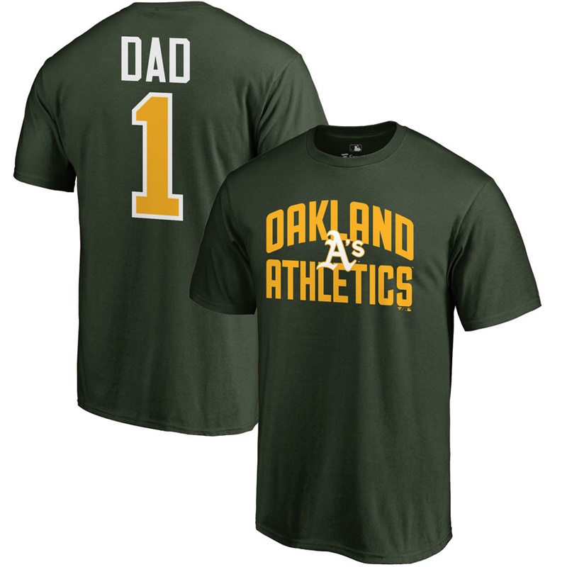 Men Big & Tall Oakland Athletics Dad #1 Green T-Shirt