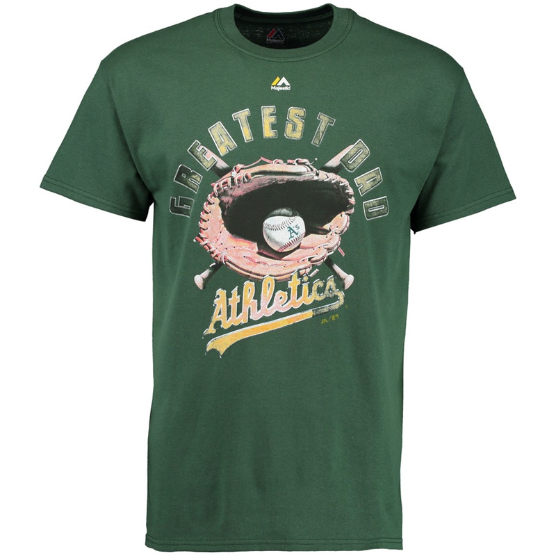 Men Greatest Dad II Oakland Athletics Green T-Shirt