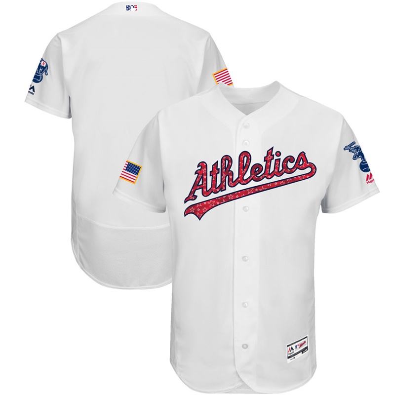 Independence Day Men Oakland Athletics White 2017 Stars & Stripes Flex Base Team Jersey