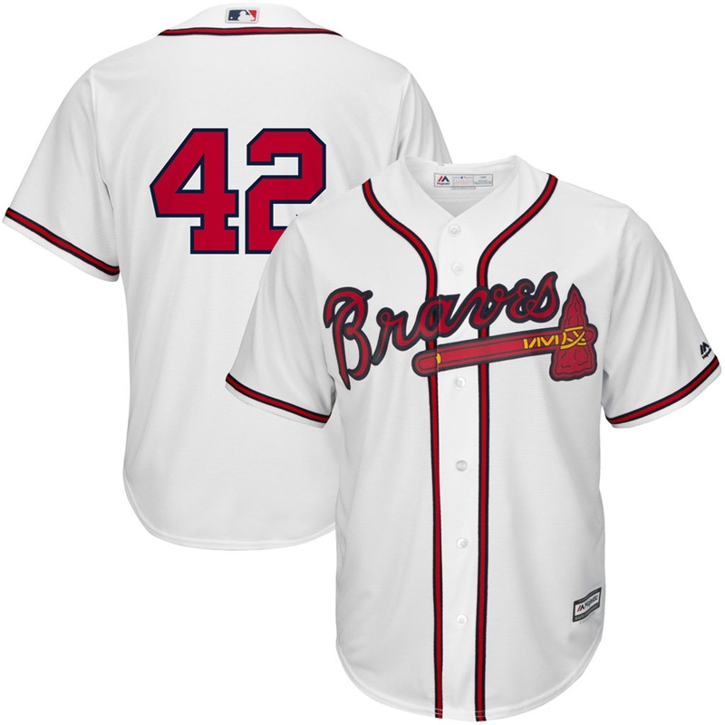 Men Atlanta Braves #42 Jackie Robinson Commemorative White Cool Base Jersey