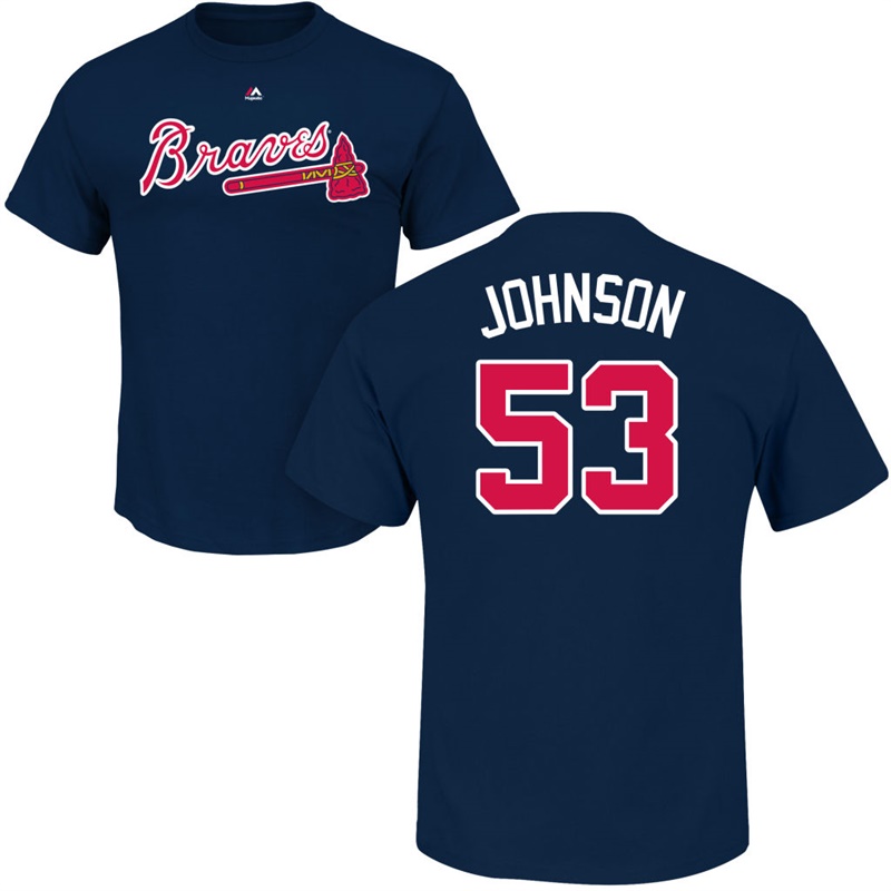 Men Atlanta Braves Jim Johnson #53 Navy Roster Name & Number T-Shirt