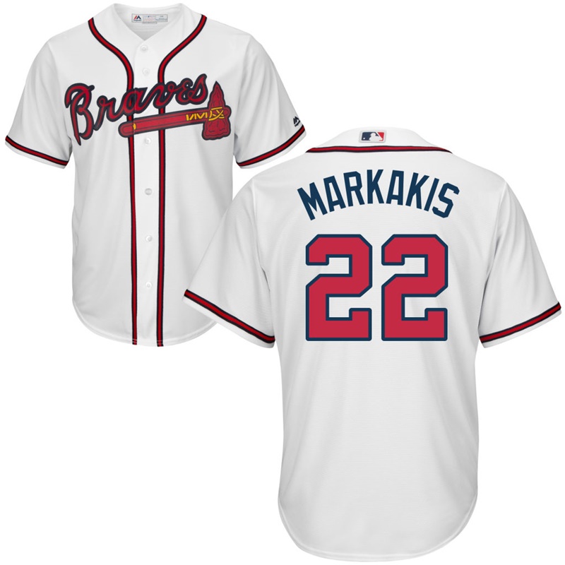 Men Atlanta Braves #22 Nick Markakis Home White Cool Base Jersey