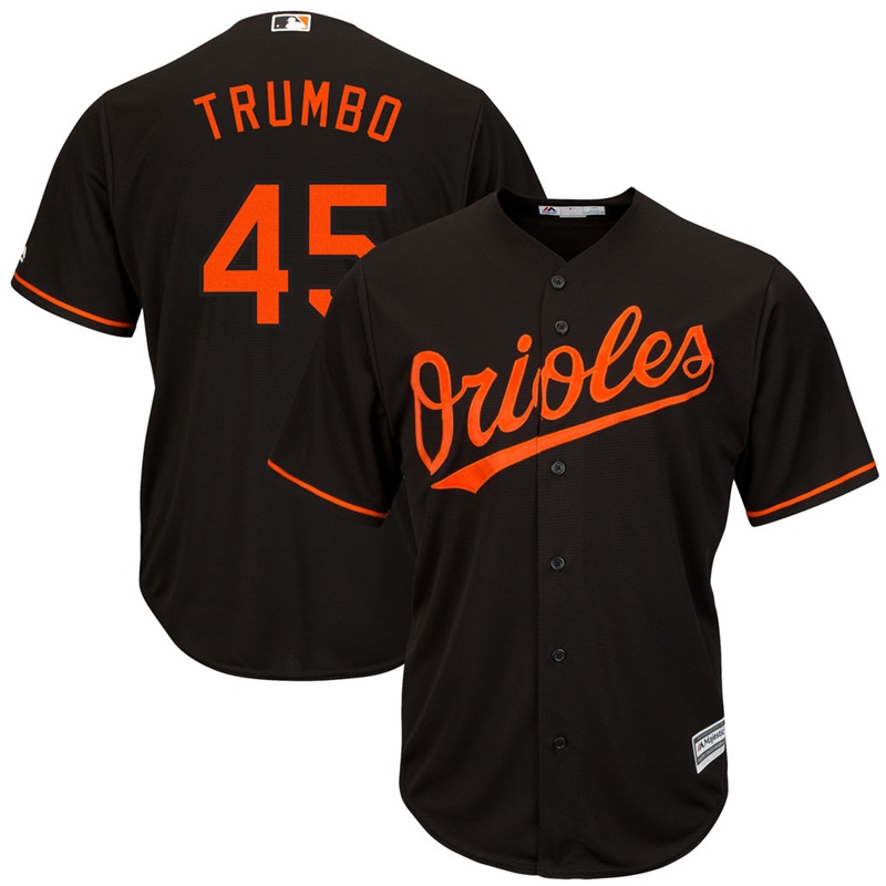 Men Mark Trumbo #45 Baltimore Orioles Replica Alternate Black Cool Base Jersey