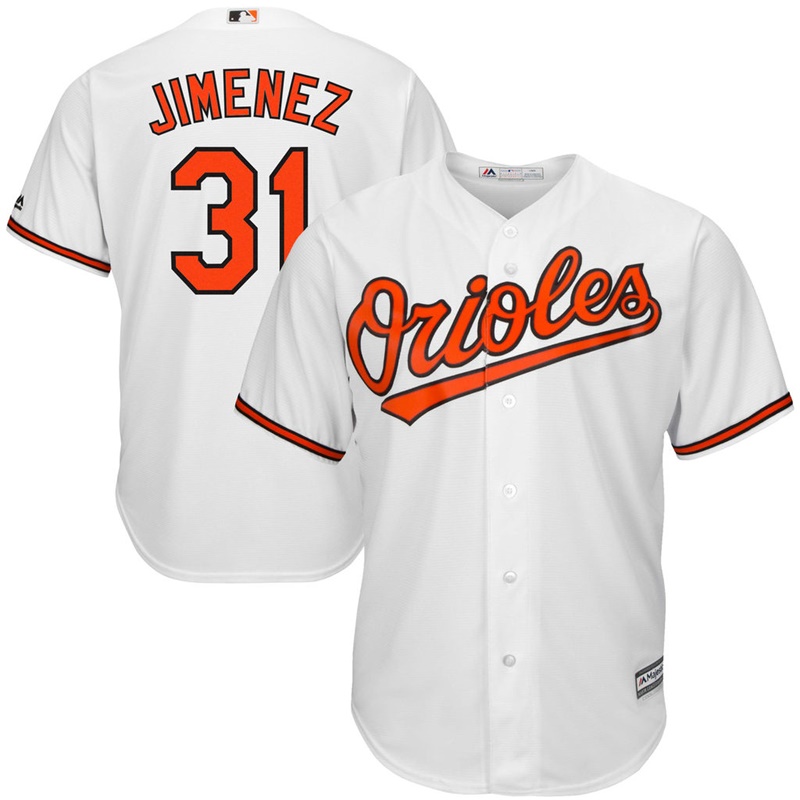 Men Baltimore Orioles #31 Ubaldo Jimenez Home White Cool Base Jersey