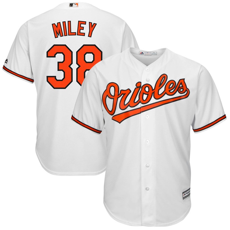 Men Wade Miley #38 Baltimore Orioles Replica Home White Cool Base Jersey