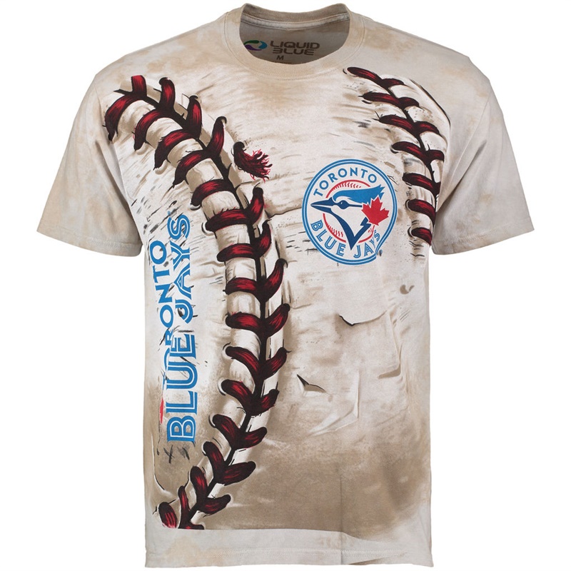 Men Toronto Blue Jays Hardball Tie-Dye Cream T-Shirt