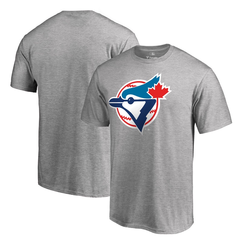 Men Toronto Blue Jays Gray Cooperstown Collection Forbes T-Shirt