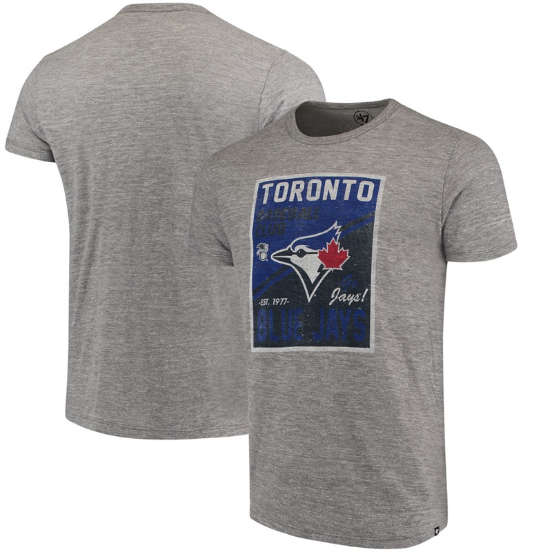 Toronto Blue Jays Heathered Gray Tri-Blend State T-Shirt- Men