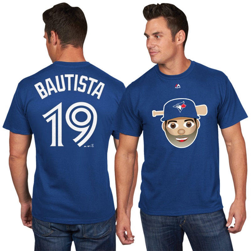 Men Toronto Blue Jays Jose Bautista Emoji Name & Number Royal T-Shirt