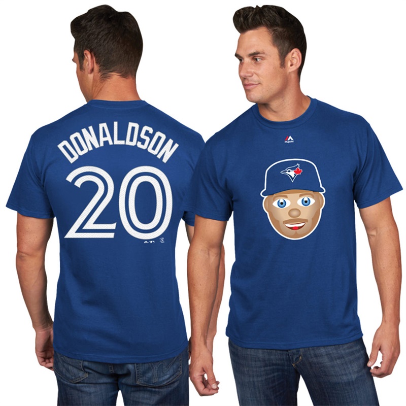 Men Toronto Blue Jays Josh Donaldson Emoji Name & Number Royal T-Shirt