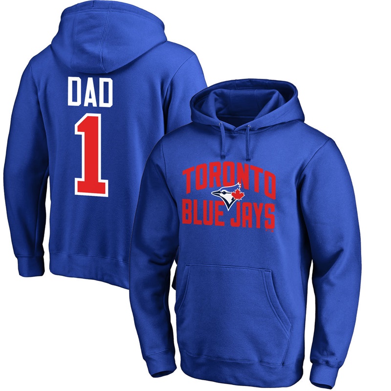 Men Toronto Blue Jays Royal Father's Day Dad #1 Pullover Hoodie