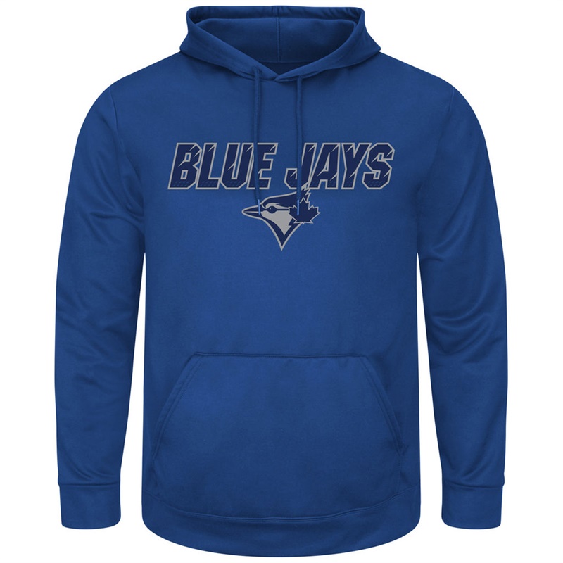 Men Toronto Blue Jays Royal Synthetic Fleece Pullover Hoodie