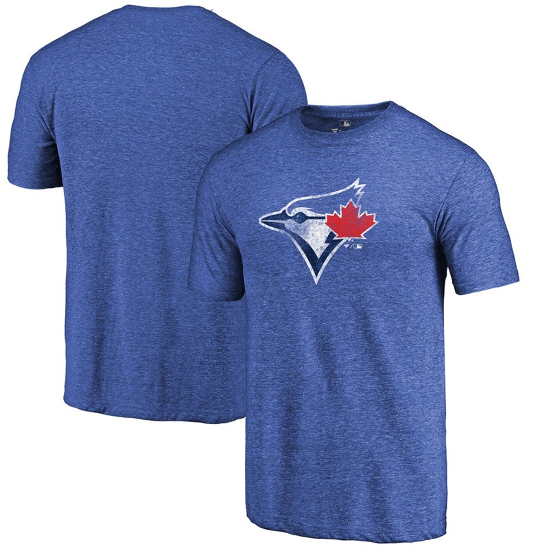 Men Toronto Blue Jays Tri-Blend Distressed Team Royal T-Shirt