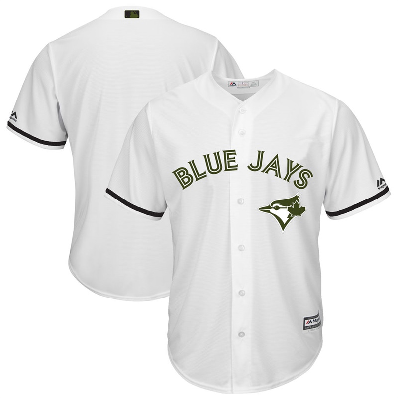 2017 Memorial Day Toronto Blue Jays Men White Cool Base Team Jersey