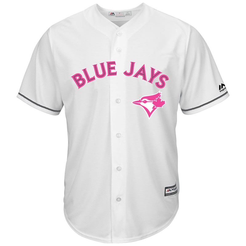 2017 Mother's Day Toronto Blue Jays Men White Cool Base Replica Jersey