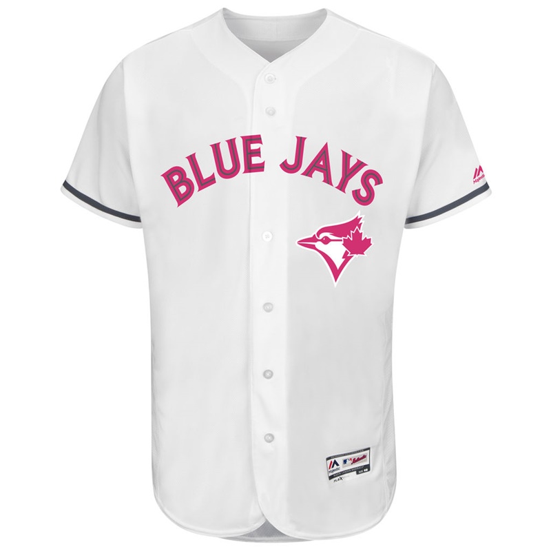 2017 Mother's Day Men Toronto Blue Jays White Flex Base Team Jersey