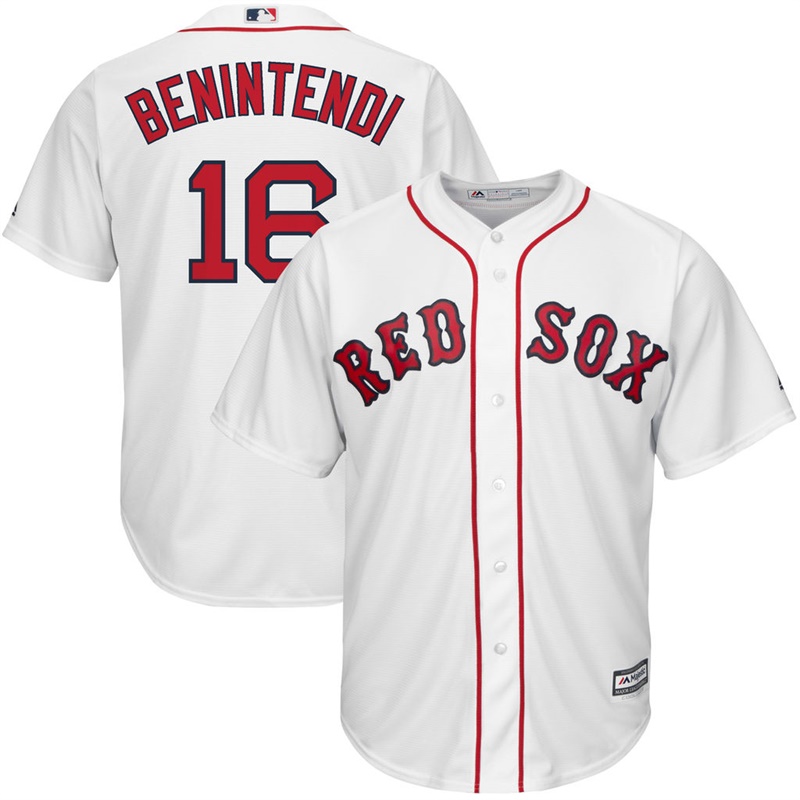 Men Boston Red Sox #16 Andrew Benintendi Home White Cool Base Jersey