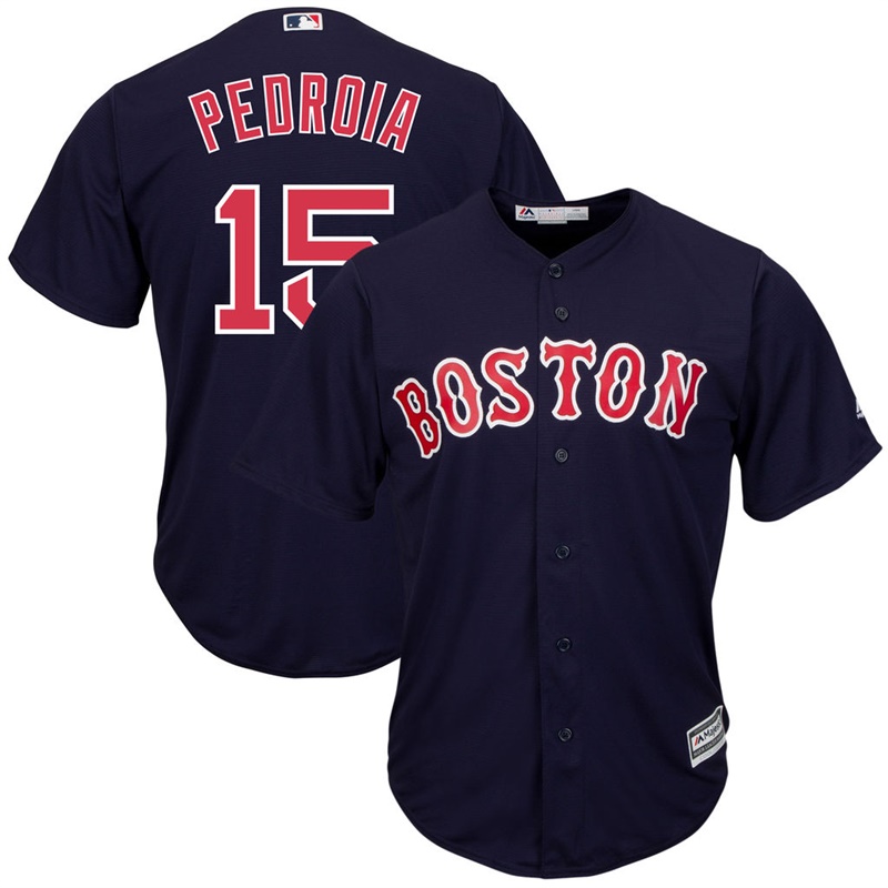 Men Boston Red Sox #15 Dustin Pedroia Replica Alternate Navy Cool Base Jersey