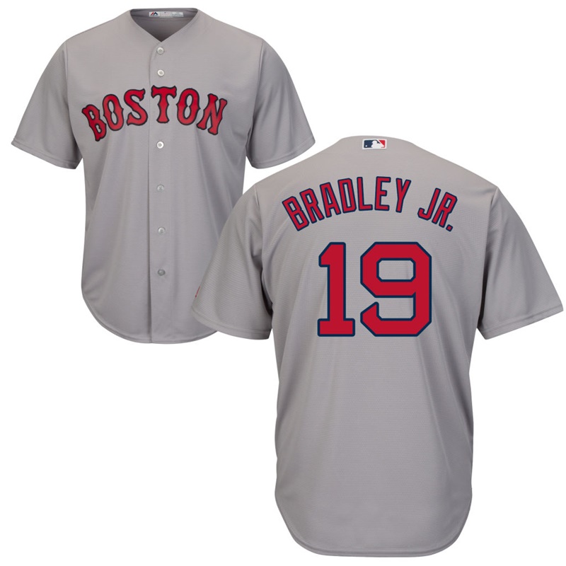 Men Boston Red Sox #19 Jackie Bradley Jr. Road Gray Cool Base Jersey