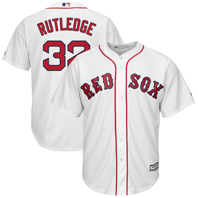 Men Josh Rutledge #32 Boston Red Sox Replica Home White Cool Base Jersey