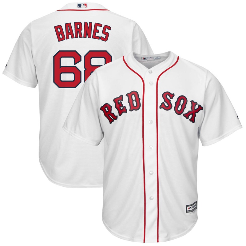 Men Matt Barnes #68 Boston Red Sox Replica Home White Cool Base Jersey