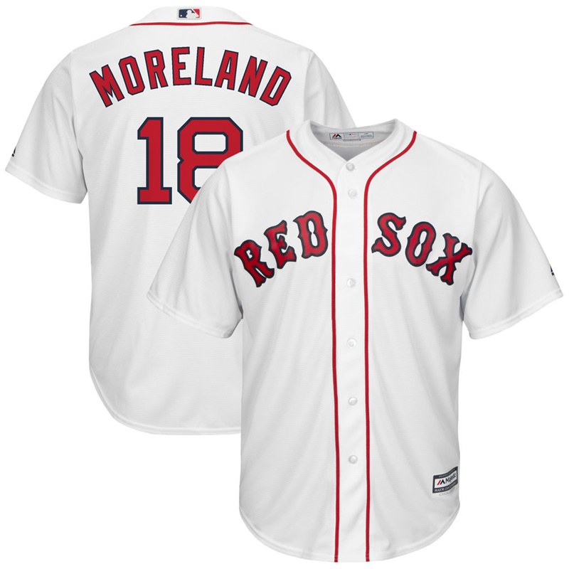 Men Mitch Moreland #18 Boston Red Sox Replica Home White Cool Base Jersey