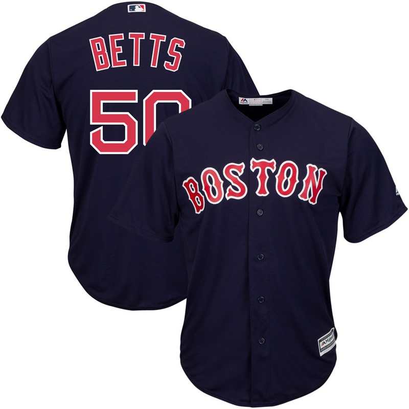 Men Boston Red Sox #50 Mookie Betts Replica Alternate Navy Cool Base Jersey