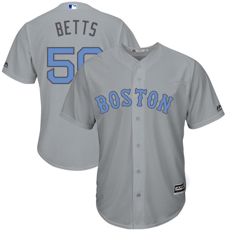 Men 2017 Father's Day Boston Red Sox #50 Mookie Betts Gray Cool Base Jersey