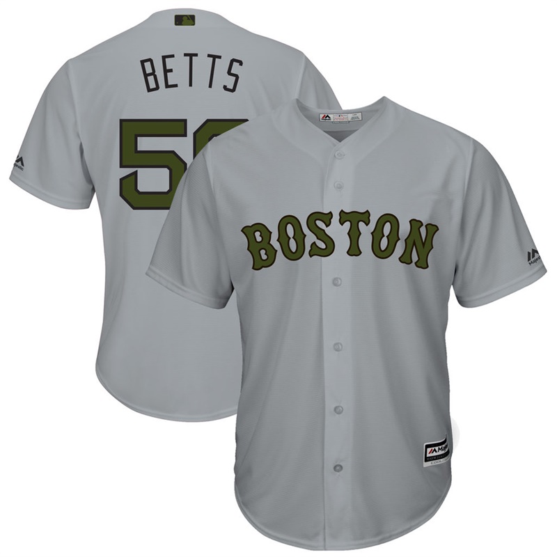 Men 2017 Memorial Day Boston Red Sox #50 Mookie Betts Gray Cool Base Jersey