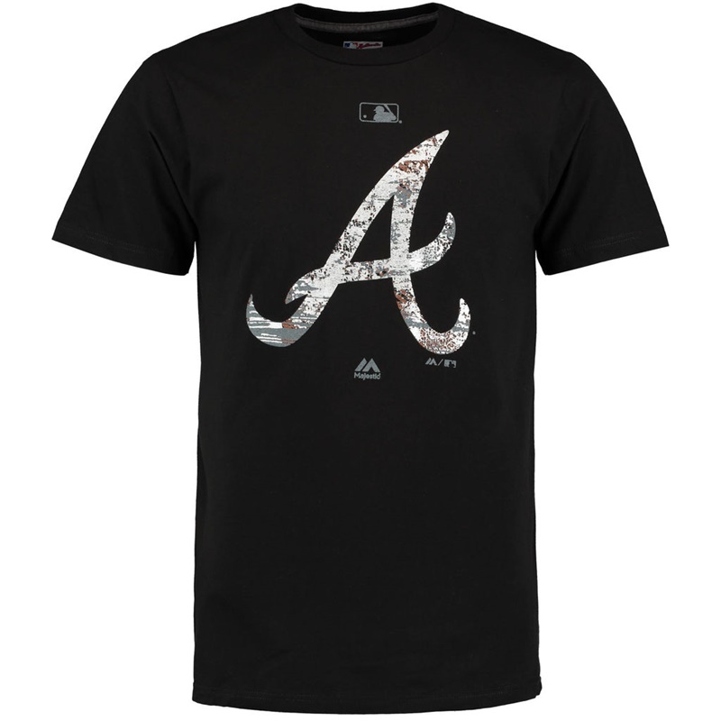 Atlanta Braves Black Clubhouse Fashion Foil T-Shirt -  Men