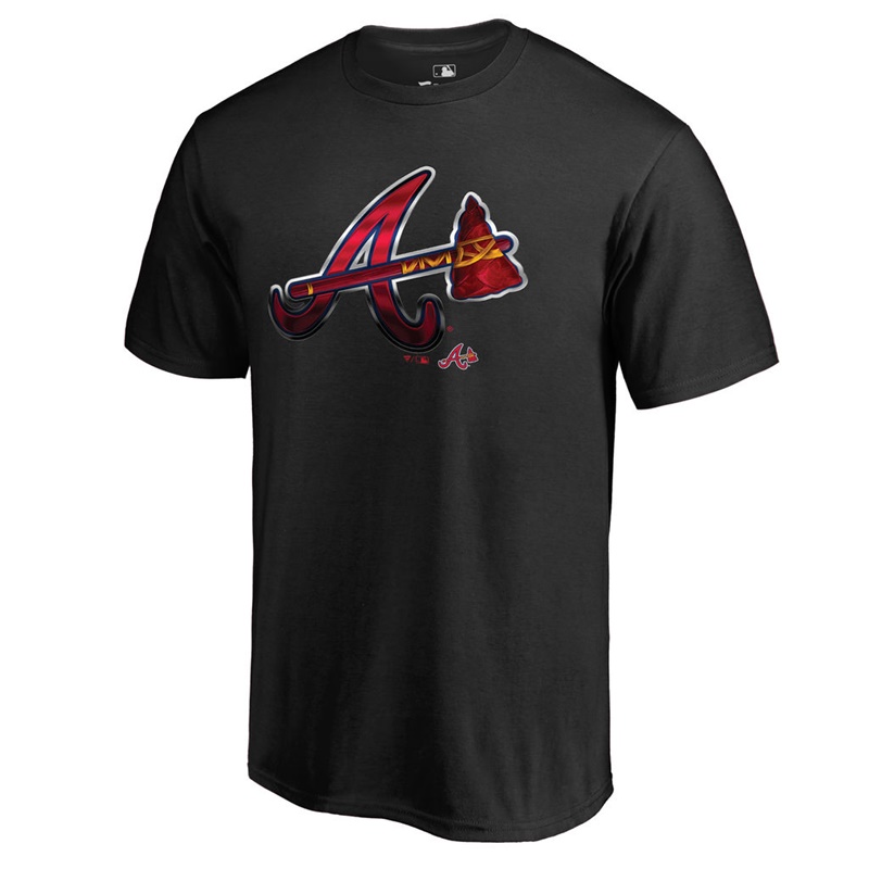 Men Atlanta Braves Midnight Mascot Big & Tall Black T-Shirt