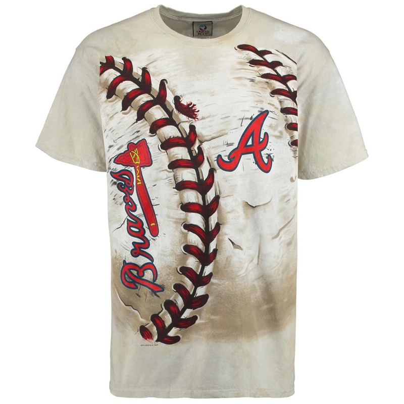 Men Atlanta Braves Hardball Tie-Dye Cream T-Shirt