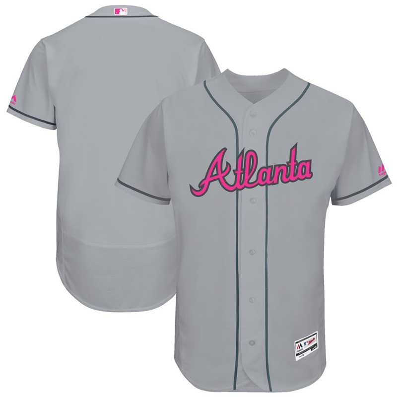 2017 Mother's Day Men Atlanta Braves Gray Flex Base Team Jersey