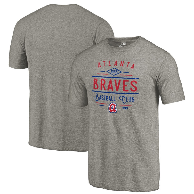 Atlanta Braves Gray Tri-Blend Doubleday T-Shirt - Men