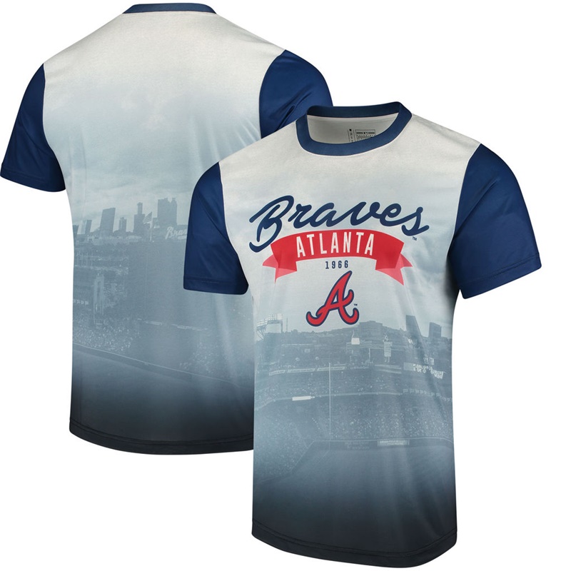 Atlanta Braves Navy Outfield Photo T-Shirt -  Men