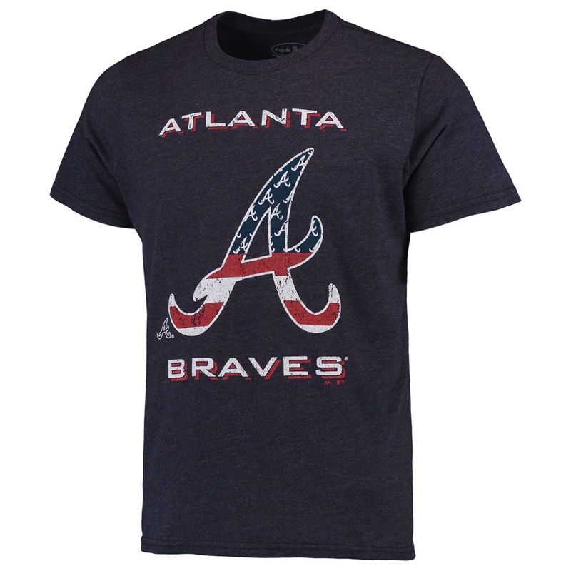 Atlanta Braves Navy Stars & Stripes T-Shirt - Men