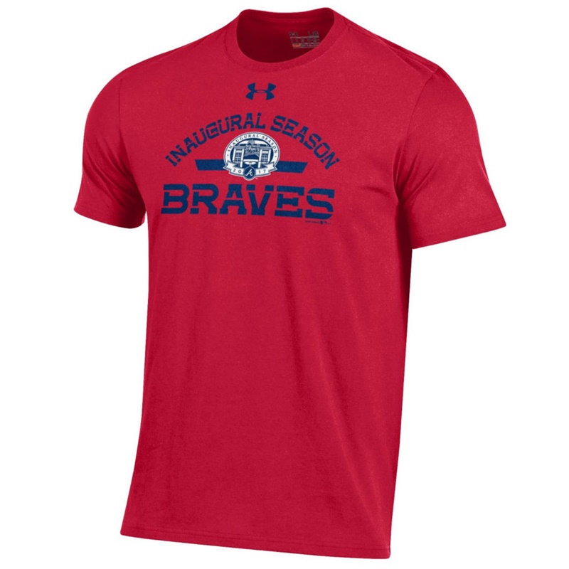 Men Atlanta Braves Red Inaugural Season Cotton T-Shirt