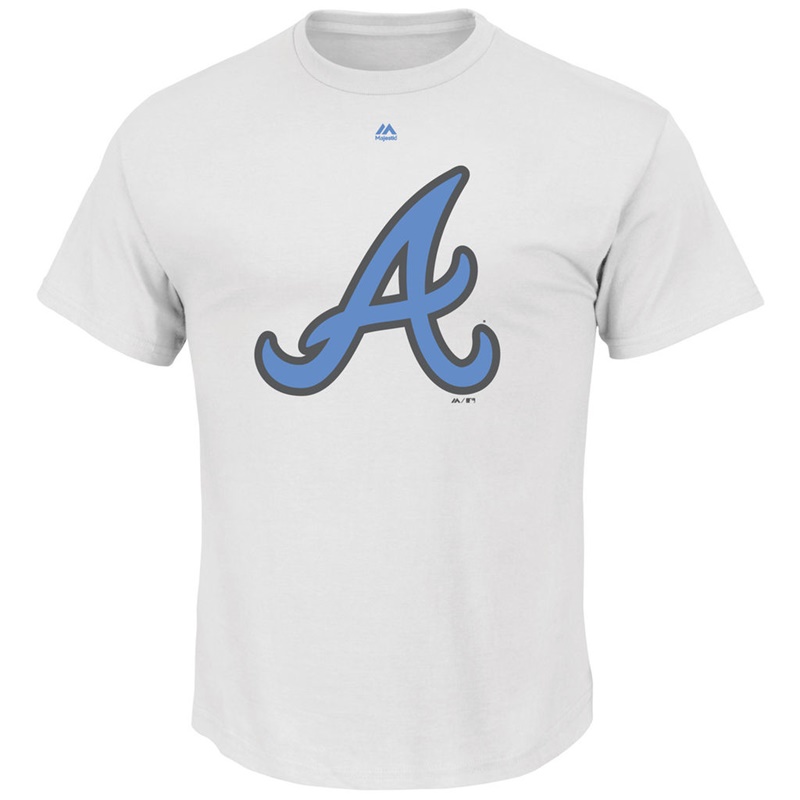 Men Father's Day Logo Atlanta Braves White T-Shirt