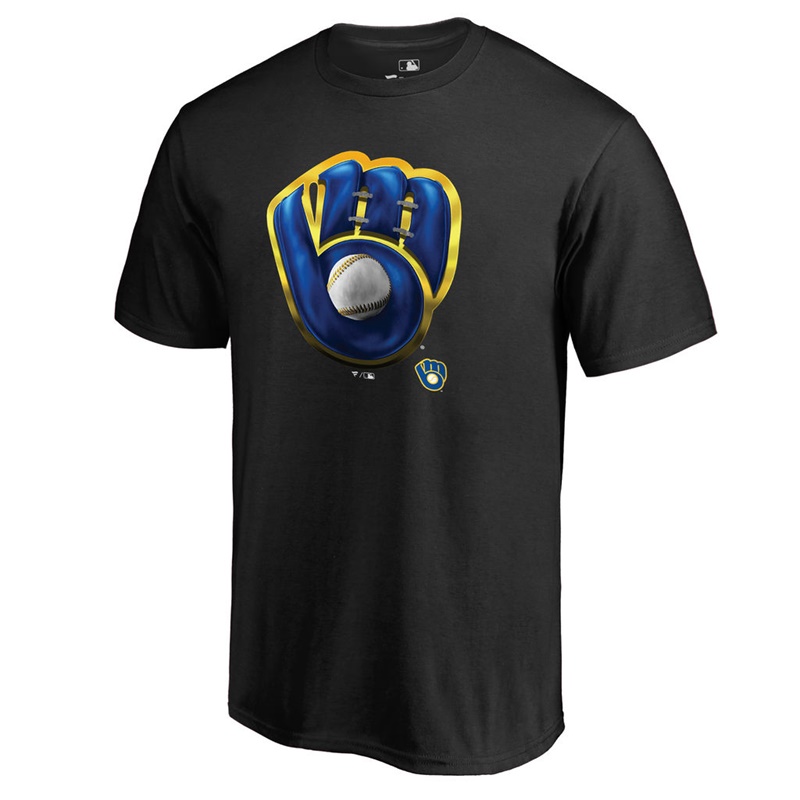 Men Milwaukee Brewers Midnight Mascot Big & Tall Black T-Shirt