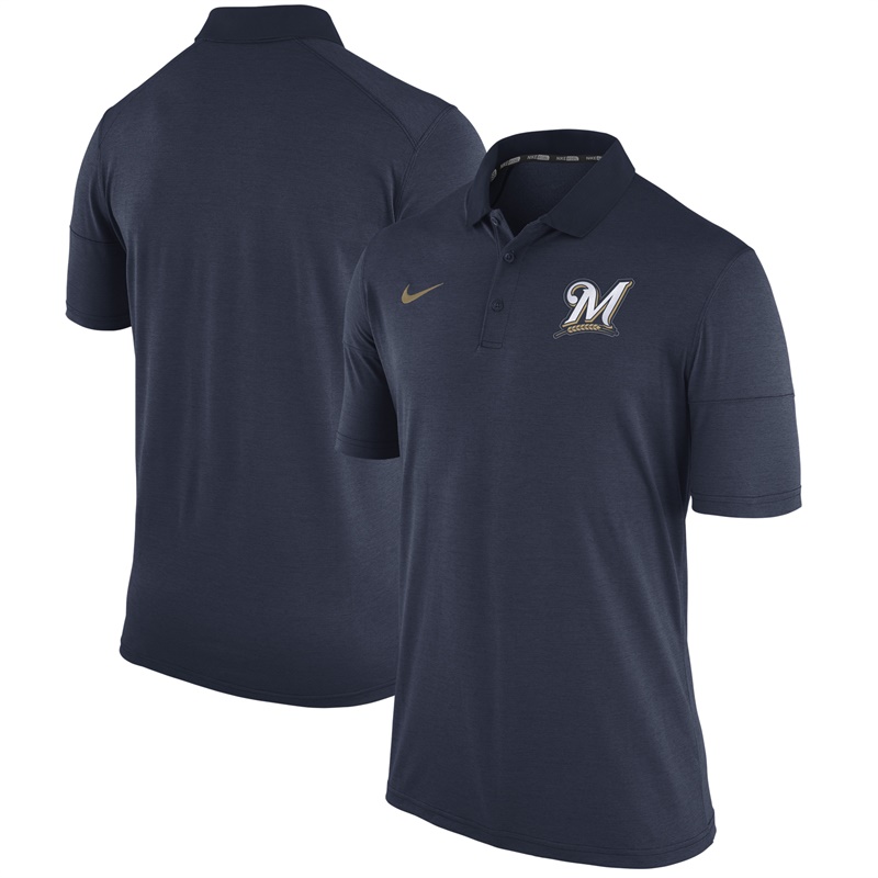 Men Milwaukee Brewers Navy Fashion Polo Shirt