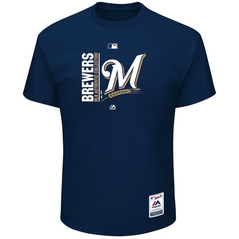 Men Milwaukee Brewers Navy Team Icon T-Shirt