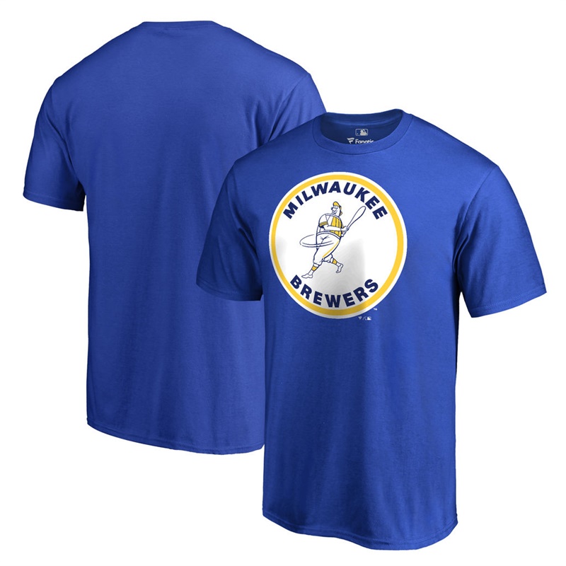 Men Milwaukee Brewers Royal Cooperstown Collection Forbes T-Shirt