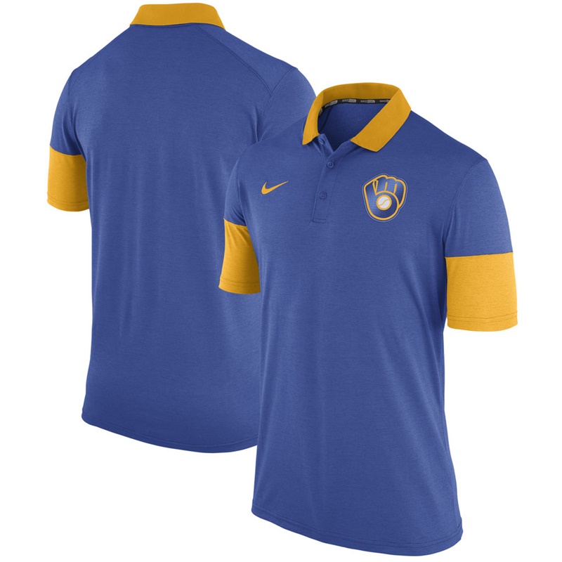 Men Milwaukee Brewers Royal Fashion Polo Shirt